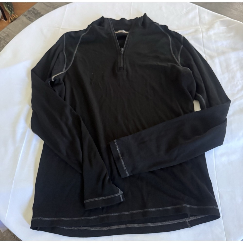 SmartWool 1/4 Zip Light Pullover Sweater Mens Black Merino Wool  Sz S